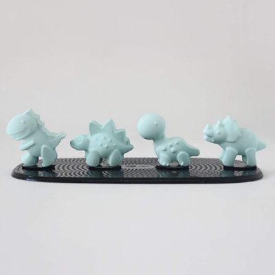 Ceramic Stone Aroma Diffuser Luxury Car Charm Interior Air Vent Decorations Clip Dashboard Ornaments - Super Dinosaurs Series (Green, 2 in 1)