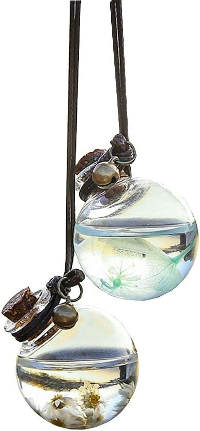 2 Pcs Empty Car Air Freshener Perfume Bottle Hanging Essential Oils Bottle Fragrance Diffuser 3.5cm