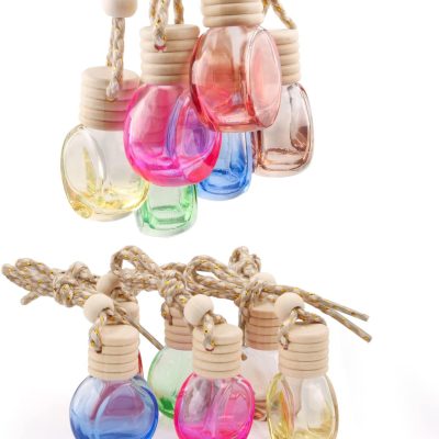 12 Pcs Car Air Freshener Hanging Perfume Bottle Essential Oil Fragrance Diffuser Pendant Car Ornament Decoration Accessories